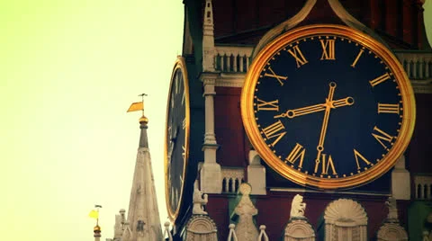 Clock Tower Red Square Stock Footage 23707306