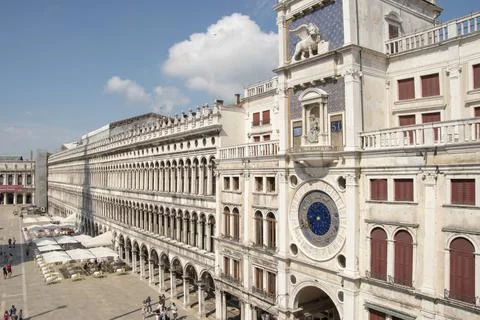 Clock Tower, Renaissance building located in San Marco square in Venice Stock Photos