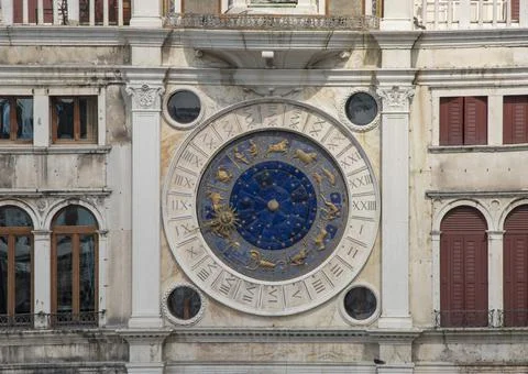 Clock Tower, Renaissance building located in San Marco square in Venice Stock Photos