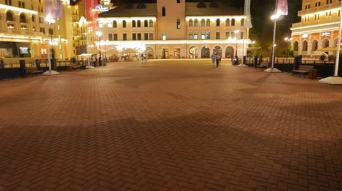 Clock Tower Rosa Khutor. Night. Sochi, Russia. 1280x720 스톡 동영상 53746733