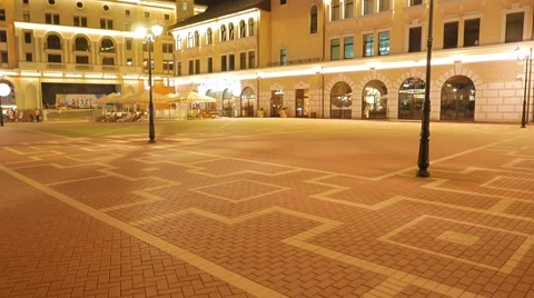 Clock Tower Rosa Khutor. Night. Sochi, Russia. 1280x720 Video stock 53747427