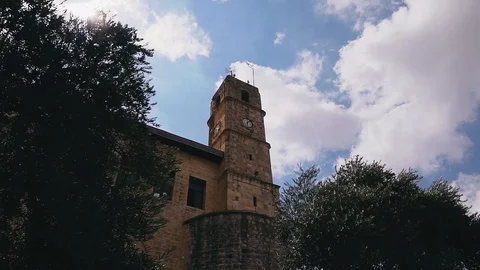 Clock tower, Safed, Upper Galilee, Israel. Stock Footage 97821004