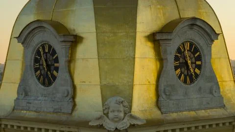 Clock on the tower, Saints Peter and Paul Cathedral, Saint Petersburg Stock Photos