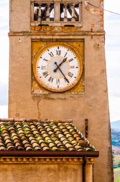 The clock tower of sassocorvaro Фото