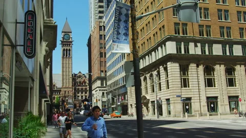 Clock tower seen from Bay Street, Toronto 動画素材 217982528