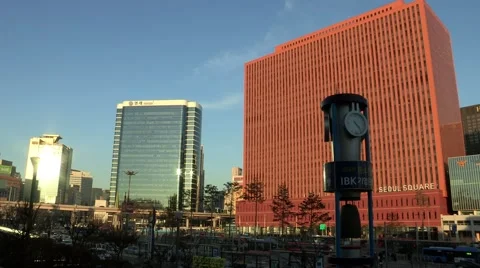Clock tower in Seoul, Korea Stock Footage 64958712