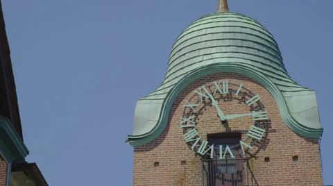 Clock Tower in Shopping Mall Stock Footage 35279032