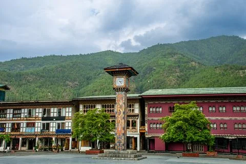 The Clock tower square in Thimphu Butan located in the heart of the city Foto stock