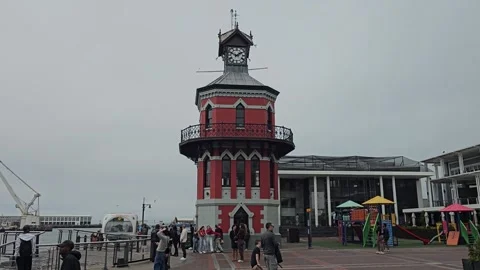 Clock Tower Square, V&amp;A Waterfront, Cape Town, South Africa 8K Video stock 347929377