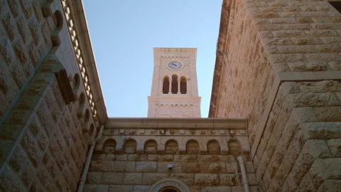 Clock Tower of St. Joseph's Church Stock Footage 258692385