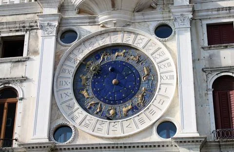 Clock Tower in St. Mark's Square Stock Photos
