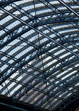 Clock tower st pancras through roof Stock Photos