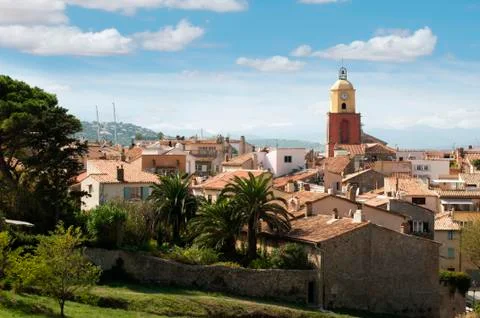 Clock tower in st tropez Stock Photos