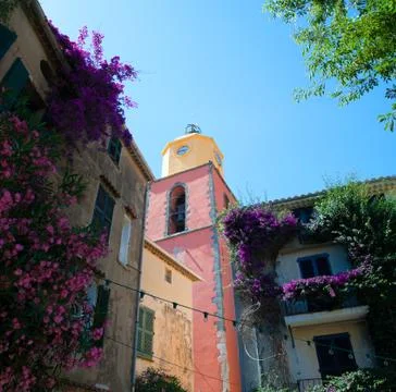 Clock Tower in St Tropez Stock Photos