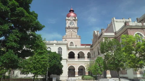 The clock tower of Sultan Abdul Samad Building, Kuala Lumpur Stock Footage 274633923