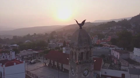 Clock tower at sunset Stock Footage 193759360