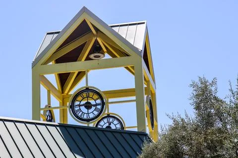 Clock Tower On Top Of Building Stock Photos