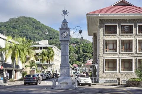 Clock tower in town centre 1 Stock Photos