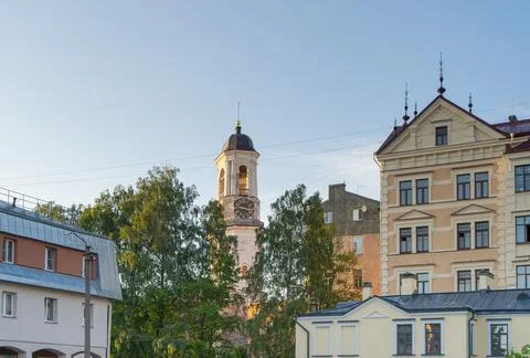 The Clock Tower in Vyborg Foto stock