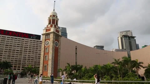 Clock Tower on the waterfront Kowloon Peninsula in Hong Kong 库存影片 50007380