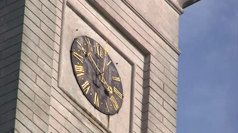Clock at the town hall tower of Lviv Stock Footage 52037809