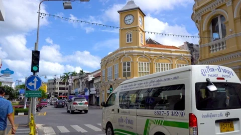 Clock town, in phuket town At, Phuket, Thailand. Stock Footage 122328767
