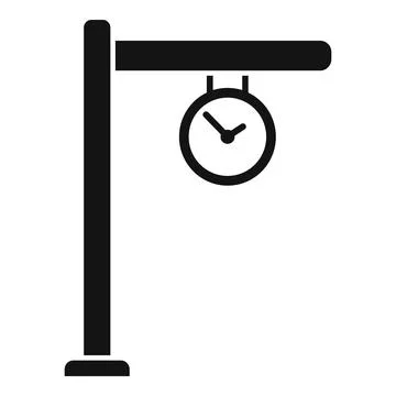 Clock train platform icon simple vector. Station metro Stock Illustration