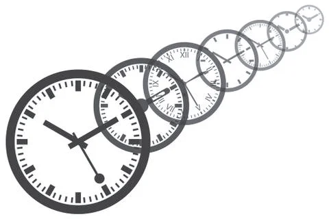 Clock Transformation - Isolated Vector Illustration Stock Illustration