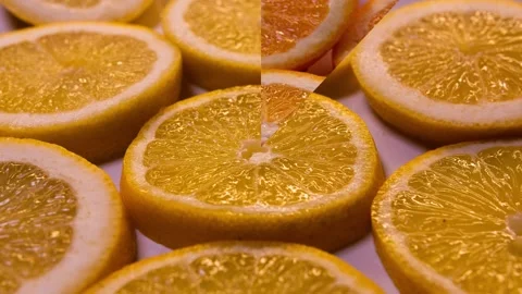 Clock transition orange lemon citrus video background animation Stock Footage 232187208