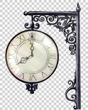 Clock on a transparent background Illustrazione stock