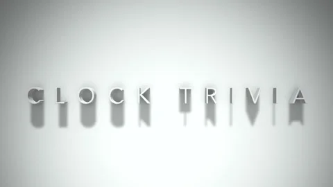 Clock trivia  3D title animation white text on a white background Stock Footage 299636120