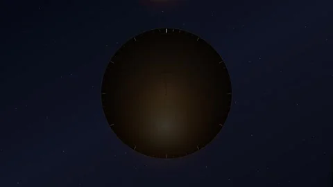 Clock Turning Backwards Loop - Starry Night Sky &amp; Moon Time Concept 動画素材 341564891