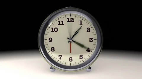Clock turning on black background Stock Footage 83434070