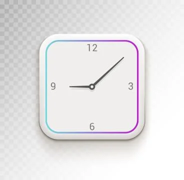 Clock ui vector phone app or widget. Digital clock ui time Stock Illustration