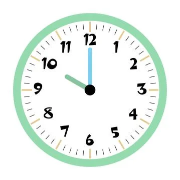Clock vector 10:00am or 10:00pm Stock Illustration