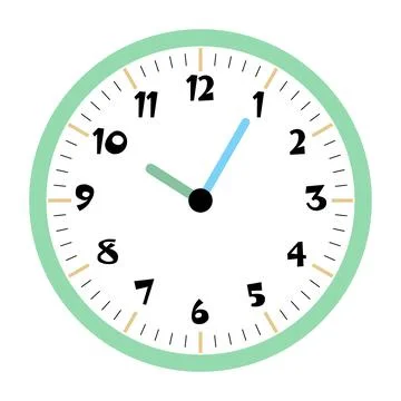 Clock vector 10:05am or 10:05pm Stock Illustration