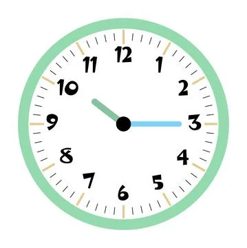 Clock vector 10:15am or 10:15pm Stock Illustration