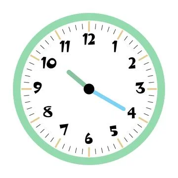 Clock vector 10:20am or 10:20pm Stock Illustration