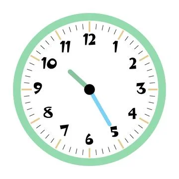 Clock vector 10:25am or 10:25pm Stock Illustration