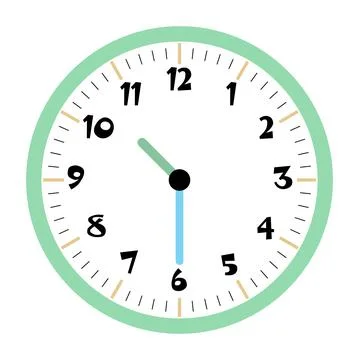 Clock vector 10:30am or 10:30pm Stock Illustration