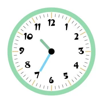 Clock vector 10:35am or 10:35pm Stock Illustration