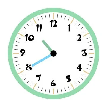 Clock vector 10:40am or 10:40pm Stock Illustration