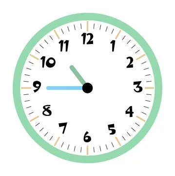 Clock vector 10:45am or 10:45pm Stock Illustration