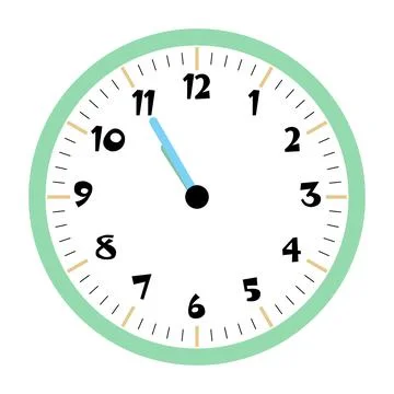 Clock vector 10:55am or 10:55pm Stock Illustration