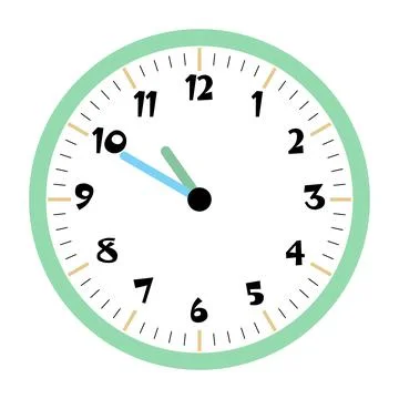 Clock vector 10:55am or 10:55pm Stock Illustration