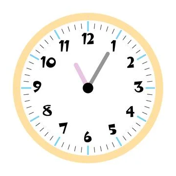 Clock vector 11:05am or 11:05pm Stock Illustration