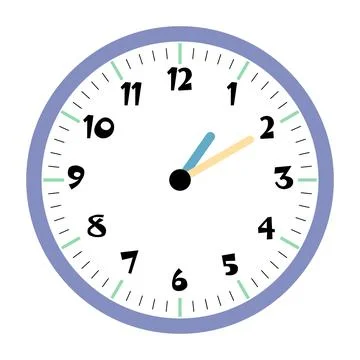 Clock vector 1:10am or 1:10pm Stock Illustration