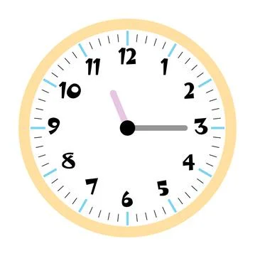 Clock vector 11:15am or 11:15pm Stock Illustration