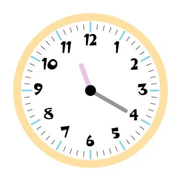 Clock vector 11:20am or 11:20pm Stock Illustration