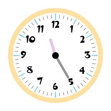 Clock vector 11:25am or 11:25pm Stock Illustration